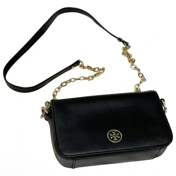 Tory Burch EUC saffiano crossbody deep navy / black - Picture 3 of 8